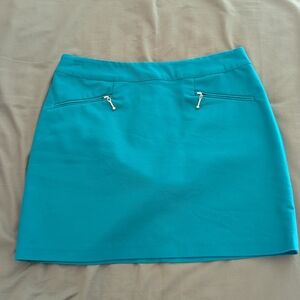 H&M Turquoise Mini Skirt with Zipper Details